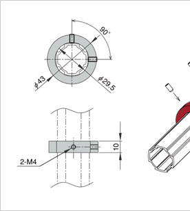 精益管旋轉套固定環二維圖