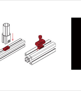 精益管型材轉接塊安裝示意圖