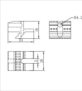 鋁型材網片夾塊二維圖
