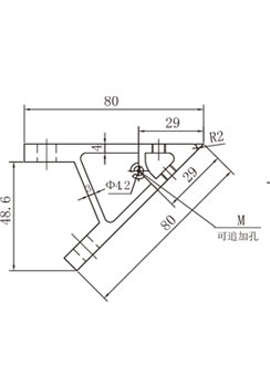 45度鋁型材角碼側視圖